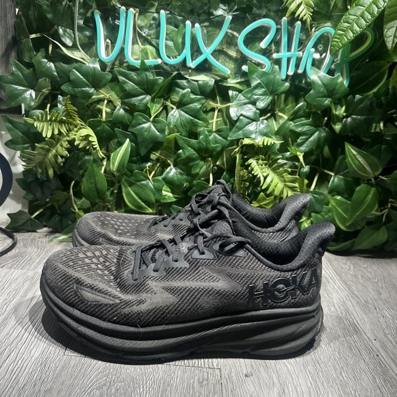 Hoka One One Sneakers Mens 11 D Clifton 9 Black 1127895 BBLC Running Gym Shoes main image 5